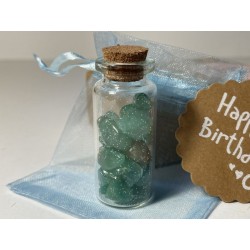 Wish Bottle Green Aventurine Crystals Prosperity Luck Optimism Happy Birthday