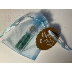 Green Aventurine Mini Bottle of Wishes Crystals Prosperity Luck Optimism Happy Birthday