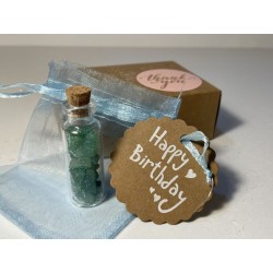 Green Aventurine Mini Bottle of Wishes Crystals Prosperity Luck Optimism Happy Birthday