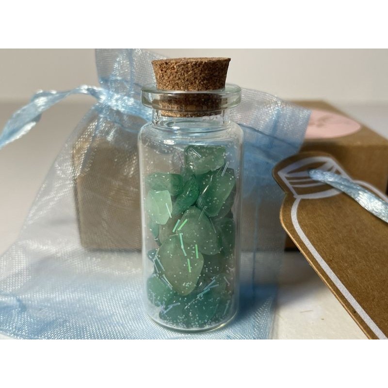 Green Aventurine Wish Bottle Crystals for Prosperity Luck Optimism