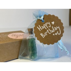 Green Aventurine Mini Bottle of Wishes Crystals Prosperity Luck Optimism Happy Birthday