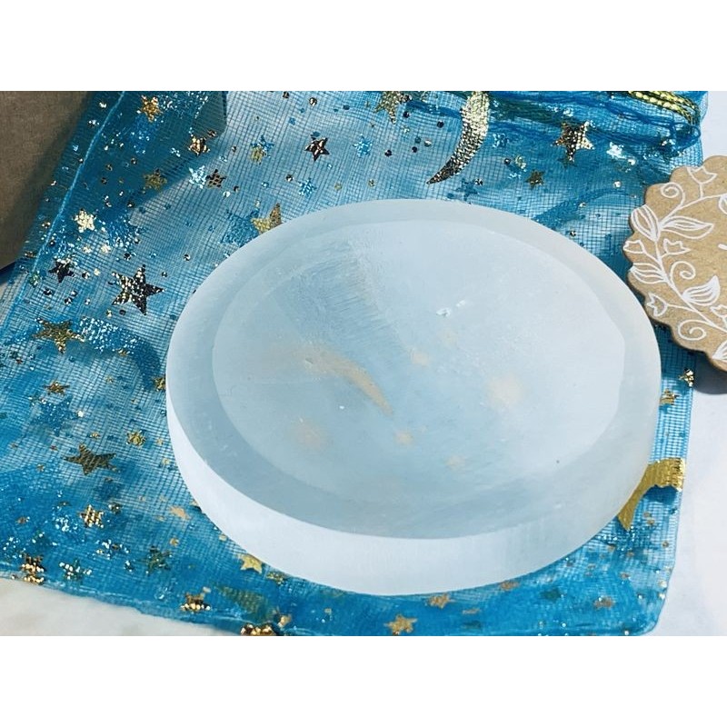 Piattino di Selenite "Rifugio di Luce" - Per Ricaricare Cristalli e Anima