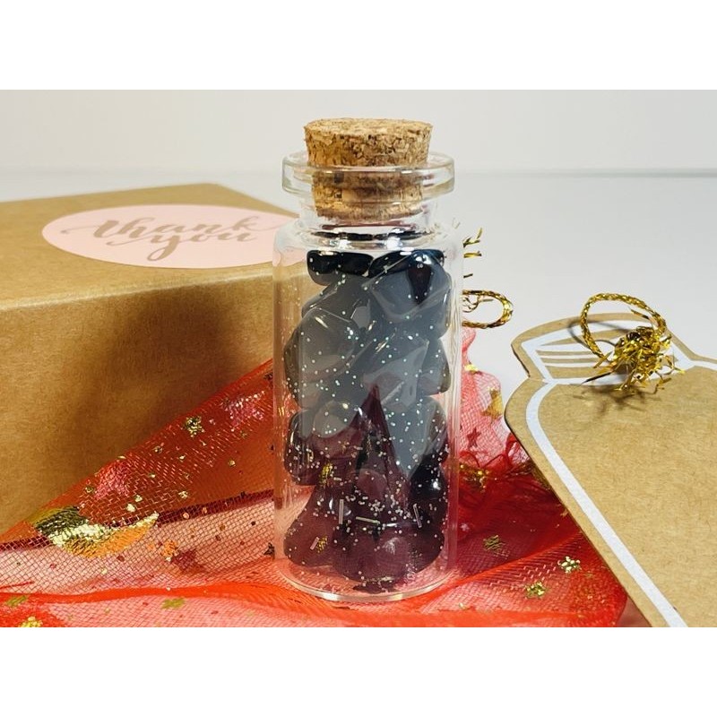 Black Obsidian Mini Bottle of Wishes Crystals Protection and Awareness