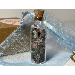 Dettaglio cristalli boccetta dei desideri artigianale Petit Tormalina Multicolore - Althea Design Art