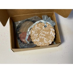 Red Watermelon Quartz pendant necklace gift box packaging details - Althea Design Art