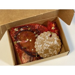 Picasso Jasper heart pendant necklace gift box opening packaging details - Althea Design Art