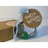 Collana con cuore in Giada Verde e kit regalo Buon Compleanno con sacchetto celeste - Althea Design Art