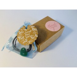 Handcrafted Green Jade heart pendant necklace Just for You gift set with blue pouch - Althea Design Art