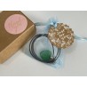 Just for You floral gift tag detail with natural Green Jade heart pendant - Althea Design Art