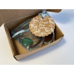 Green Jade heart pendant necklace gift box opening packaging details - Althea Design Art