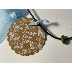 Unakite Pendant Bead with Black Braided Rope Necklace Serenity and Renewal