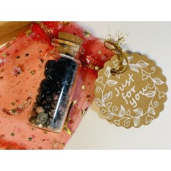 Wish Bottle - Magical Mix (Obsidian, Rhodonite, Labradorite)