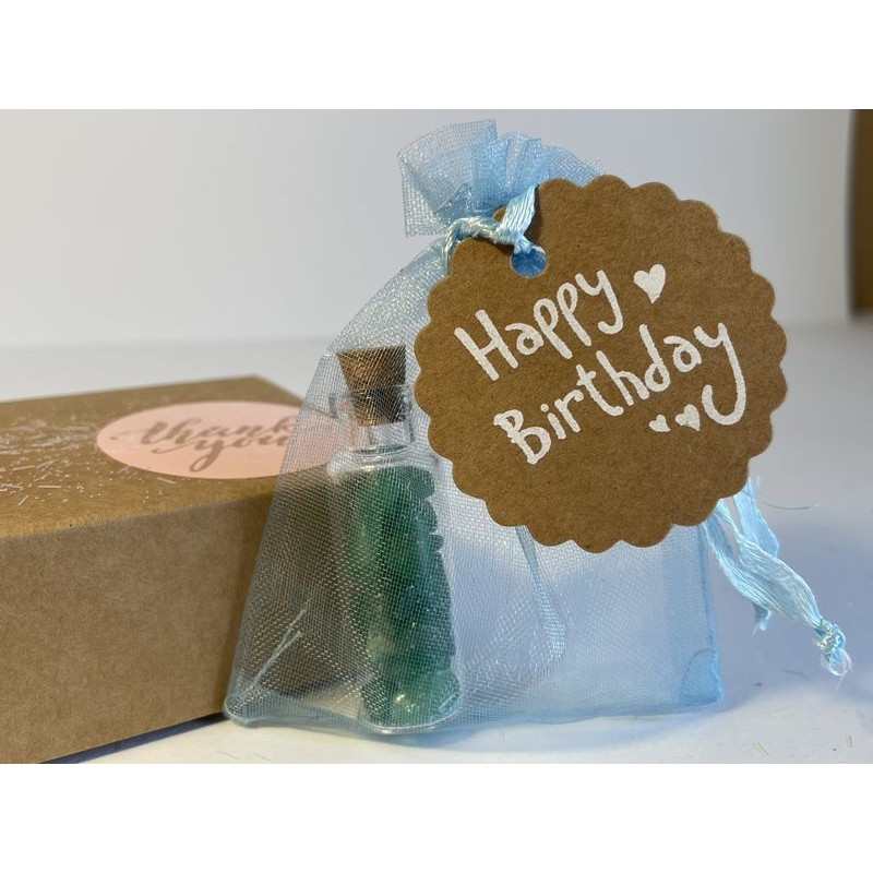 "Soffio di Fortuna" Wish Bottle with Green Aventurine and Birthday Gift Kit