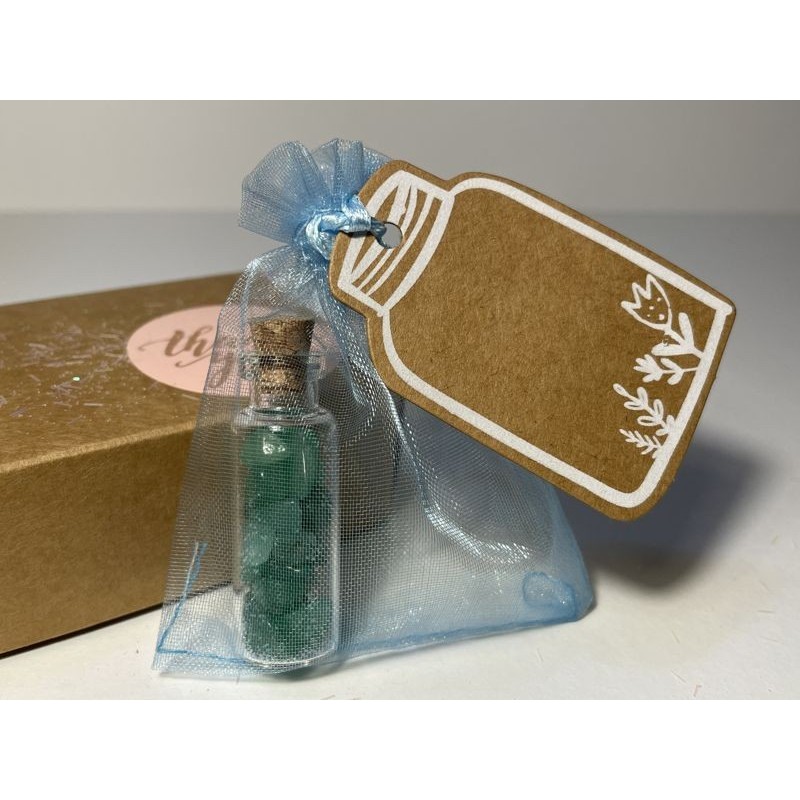 Wish Bottle "Raggio di Fortuna" with Green Aventurine and Gift Kit