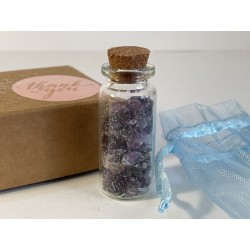 Wish Bottle "Sussurro di Ametista" with Natural Crystals and Gift Kit
