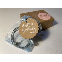 Unakite Ciondolo Perlina con collana in corda intrecciata nera Serenità e Rinnovamento Buon Compleanno