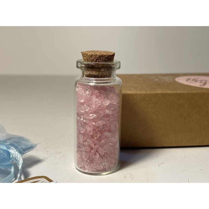 Rose Quartz Mini Bottle of Wishes Crystals Love and Tranquility