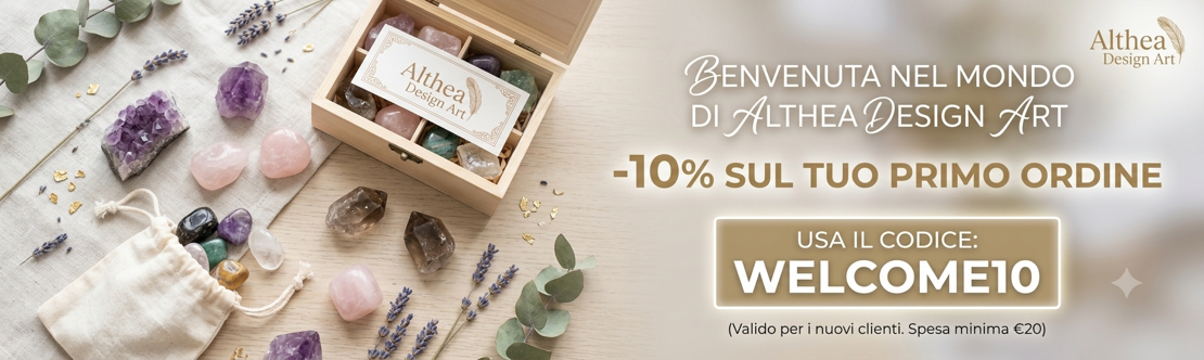 Ricevi il 10% di sconto sul tuo primo ordine di cristalli naturali e kit regalo fatti a mano. Usa il codice WELCOME10.